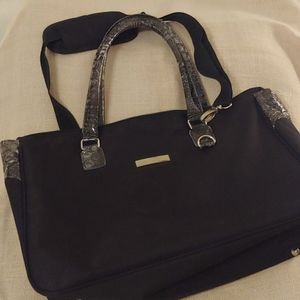 Anne Klein Black & Gray Snakeskin Computer Bag
